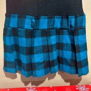 Knitted wool sleeveless plaid dress